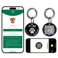 QR Code Pet ID Tags - Stainless Steel Dog Tags and Cat Tags Modifiable Online Pet Profile Scan QR Receive Instant Pet Location Alert Email Black